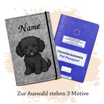 Impfpasshülle für die Hunderasse Bolonka Zwetna schwarz